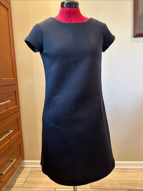 NWOT ❤️ Emporio Armani Casual Neoprene Scuba Shirt Midi Dress Sz S / 14A